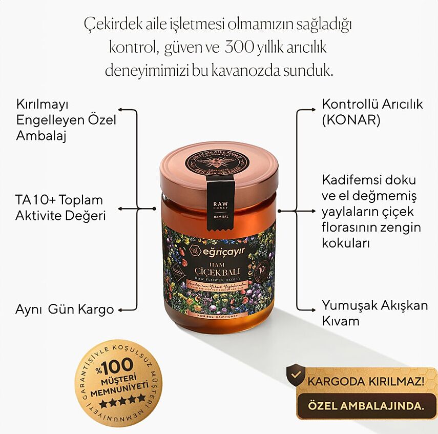 Eğriçayır Ham Çiçek Balı TA10+ (850 gr) - 6