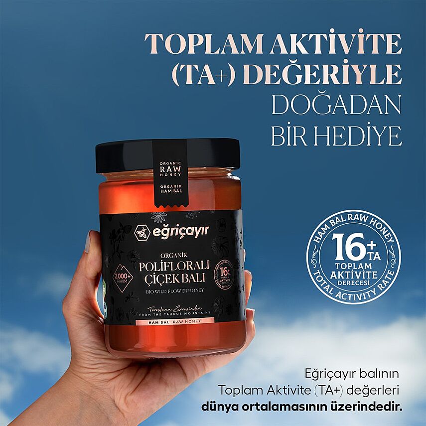 Eğriçayır Organik Polifloralı (Çok Çiçekli) Çiçek Balı TA16+ (850 gr) - 3