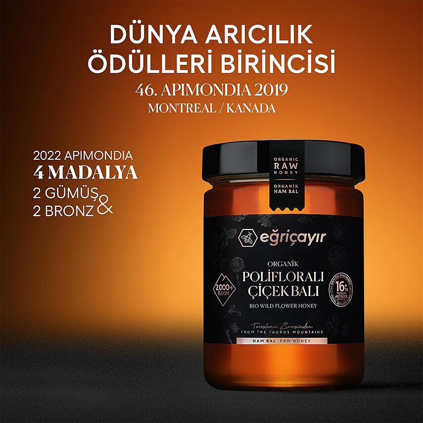 Eğriçayır Organik Polifloralı (Çok Çiçekli) Çiçek Balı TA16+ (850 gr) - 1