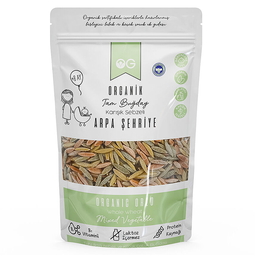 Og Natural Organik Karışık Sebzeli Arpa Şehriye +8 Ay (250 gr)  - 1