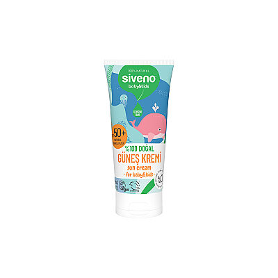 Siveno Doğal Bebek Güneş Kremi Leke Karşıtı Nemlendirici Bitkisel Vegan UVA UVB SPF50 (50 ml)